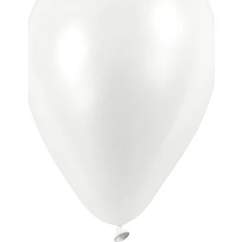 Hvide balloner 23 cm – 10 stk. (heliumegnet)