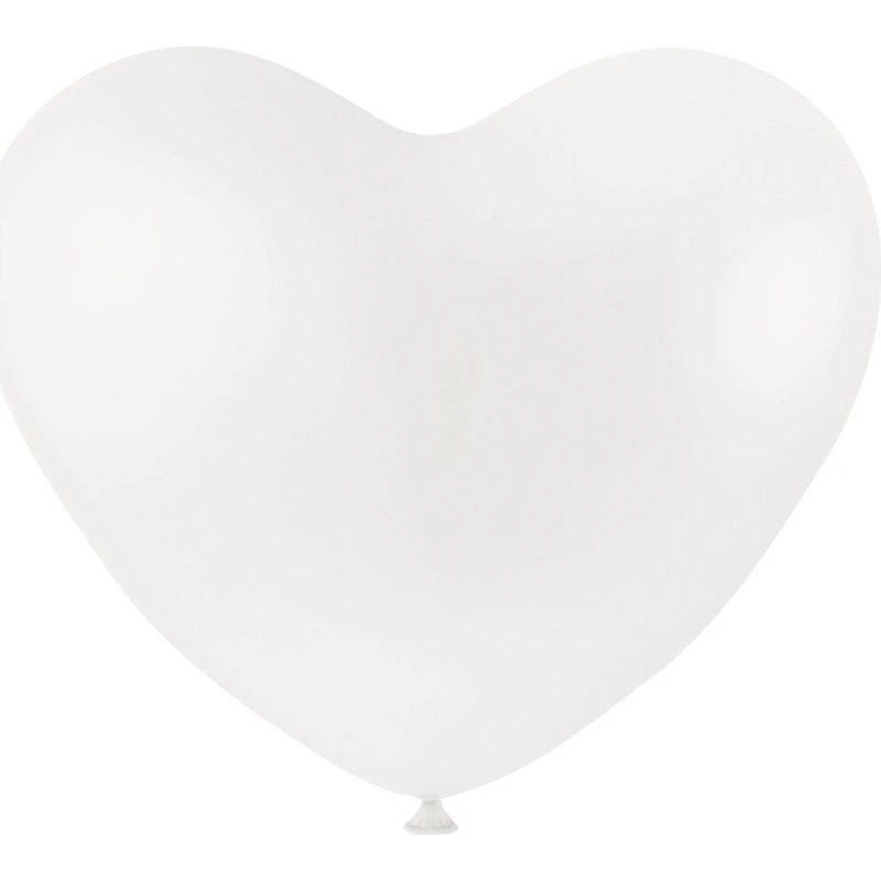 Hvide hjerteballoner 8 stk. - naturgummi