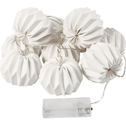 LED lyskæde med hvide lampeskærme 100 cm, 10 LED