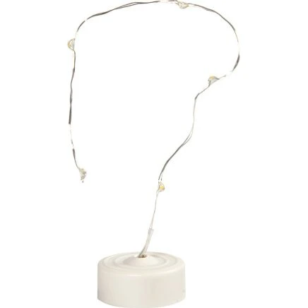 LED lyskæde 27 cm, sølv, 6 LED, batteridrevet