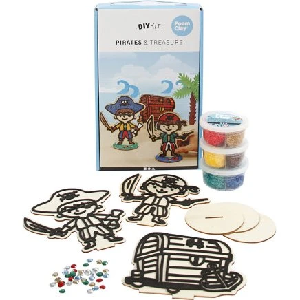 Foam Clay DIY-sæt: Pirater & Skattekiste (1 sæt)