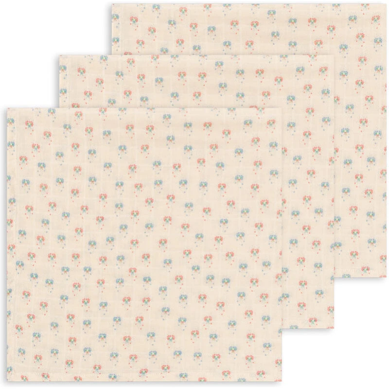Pipa Petite muslin-stofbleer 3-pak – Powder Pink (65x65 cm)