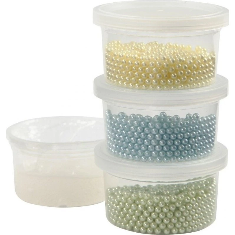 Pearl Clay perler sæt – grøn, blå, gul (3x25+38 g)