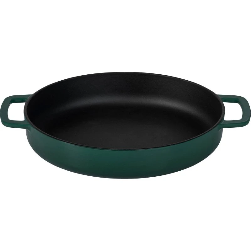 Combekk emaljeret støbejernspande Ø28 cm - Holly Green
