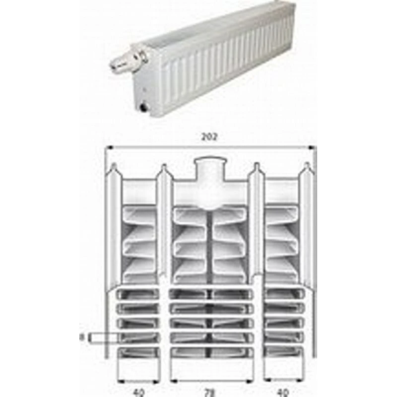 Purmo FFCV44 Compact ventilradiator 200x600 mm, RAL 9016