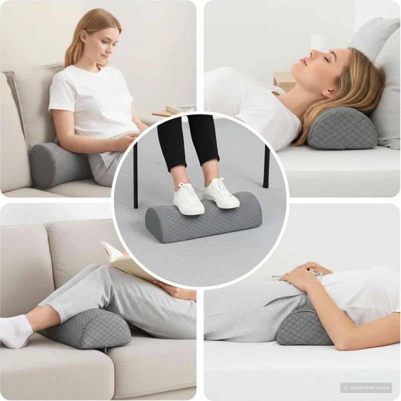 Benspude Geometrisk Grå 52×20×11 cm – Ergonomisk