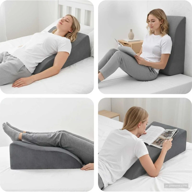 Benspude grå 68 x 41 x 24 cm – ergonomisk støtte