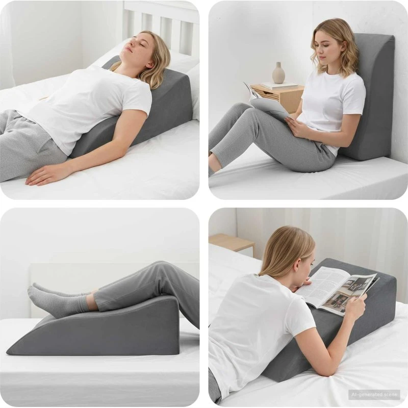 Benspude grå 68 x 40 x 18 cm – ergonomisk støtte