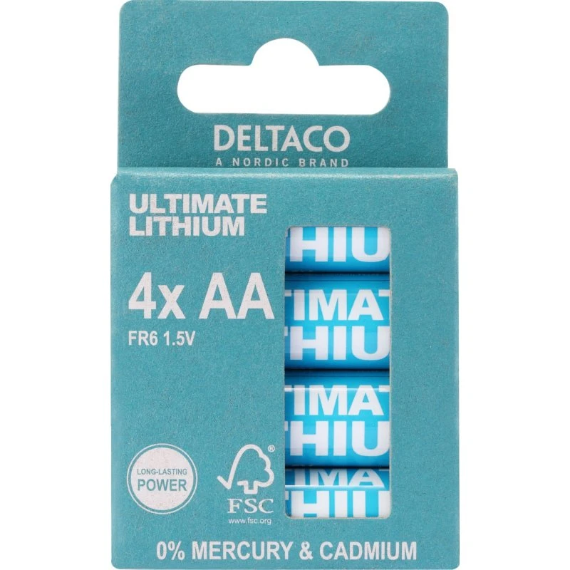 Deltaco Ultimate Lithium AA LR6 1,5V - 4 stk