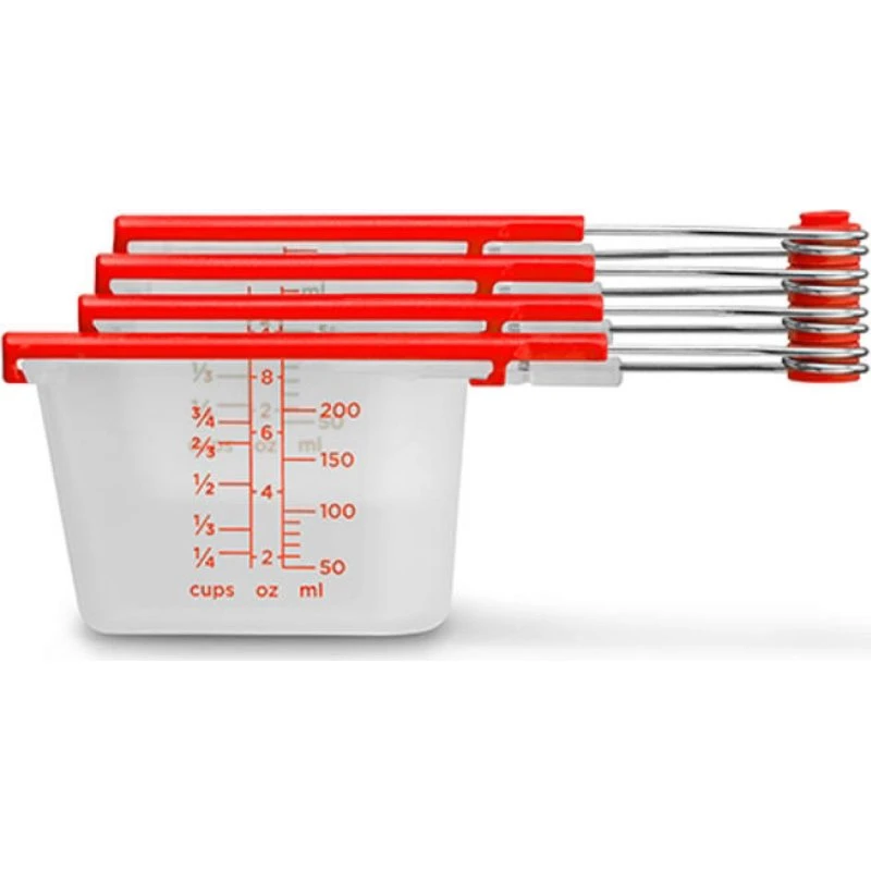 Dreamfarm Levups målebæger sæt – rød/transparent (4 stk)