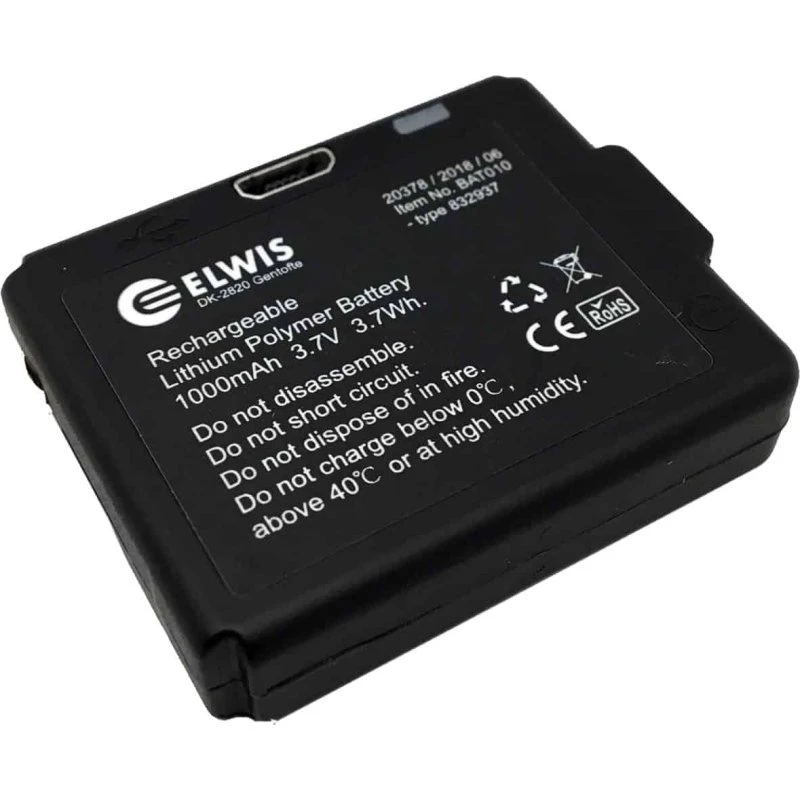 Elwis Pro 1000 mAh 3,7V Genopladeligt Batteri til H4-R