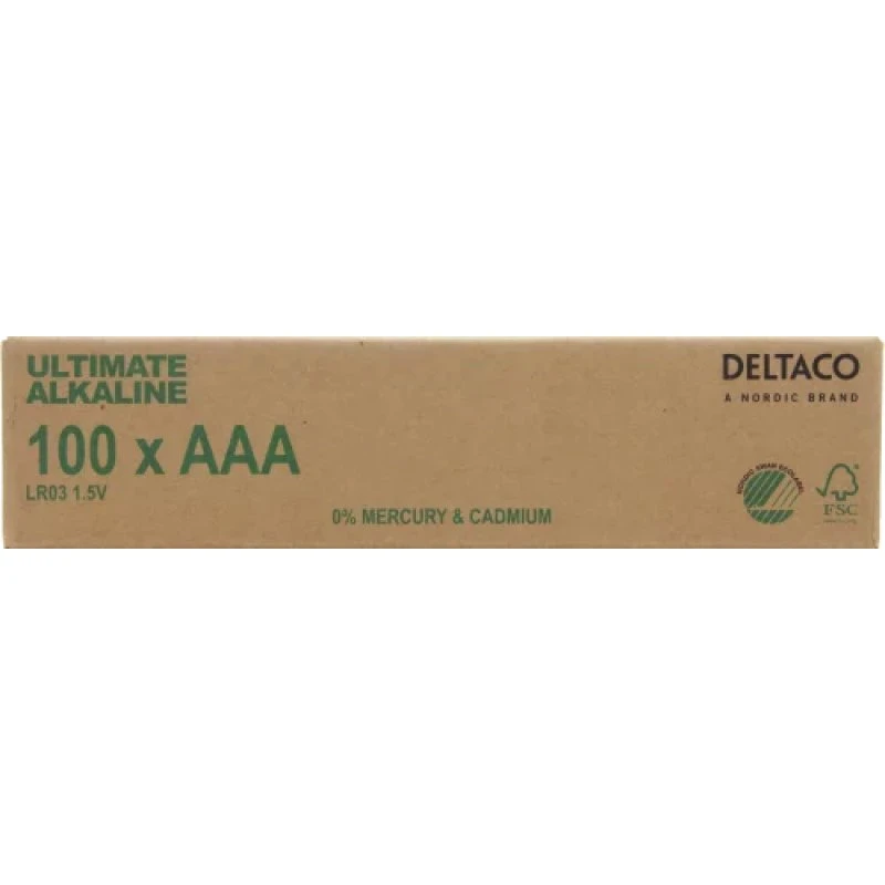 Deltaco Ultimate AAA Alkaline Nordic Swan 100 stk