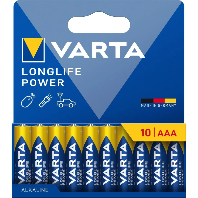 Varta Longlife Power AAA 10-pak – Alkaline batterier