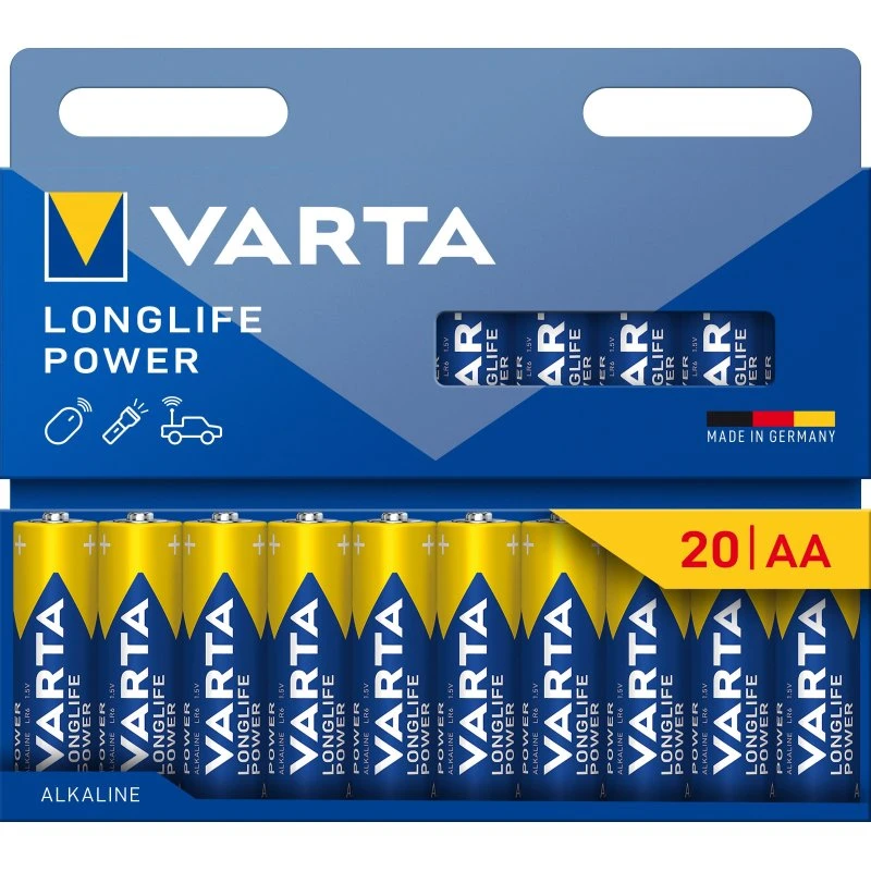 Varta Longlife Power AA 20 stk – Langtidsholdbare batterier
