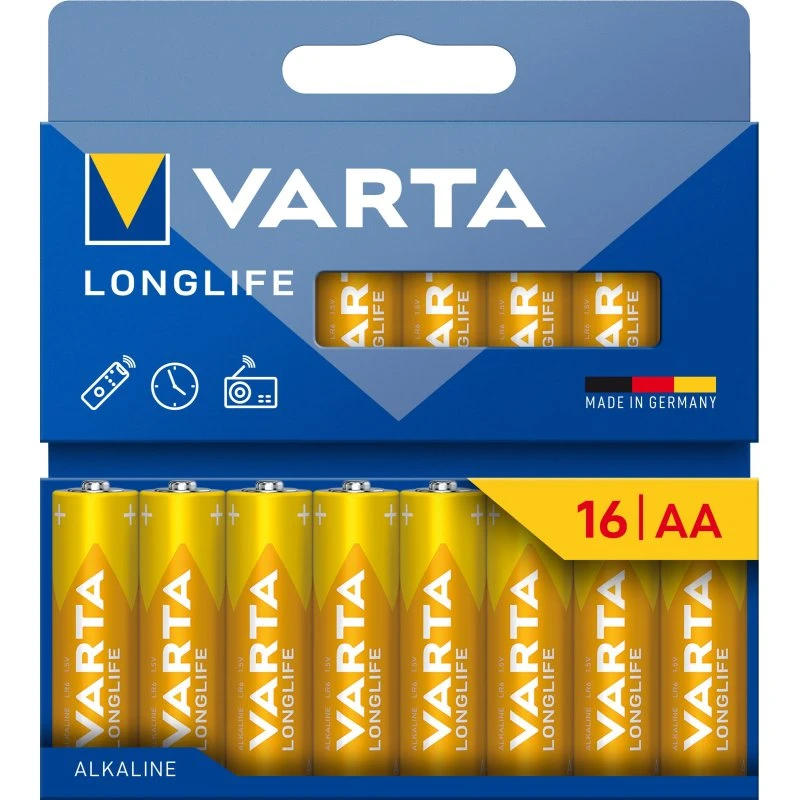 Varta Longlife AA 16-pack - Alkaline batterier