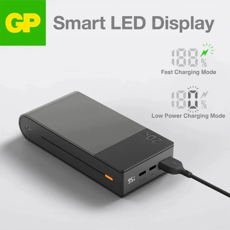 GP Powerbank M2+ 20000 mAh – Grå, 22,5W hurtigopladning