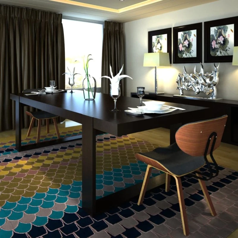 Spisebordsstole 2 stk. bøjet træ & kunstlæder, sort/brun