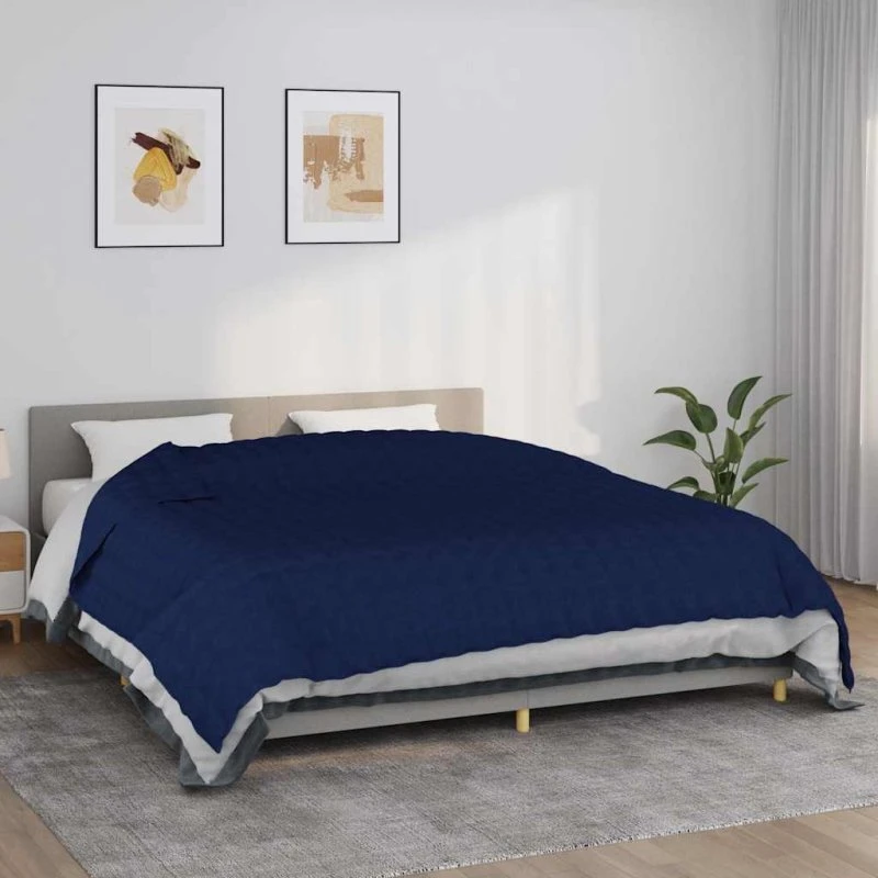 Tyngdetæppe 235x290 cm 15 kg – Blåt bomuld