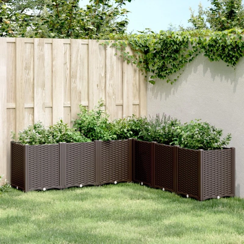 Plantekasse 160x160x53 cm i PP (brun)