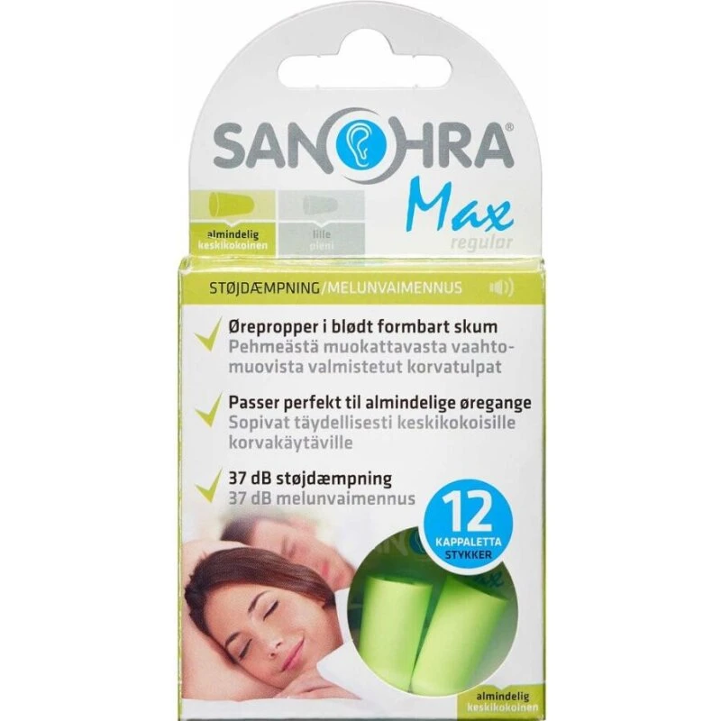 SANOHRA Max Regular ørepropper, 12 stk