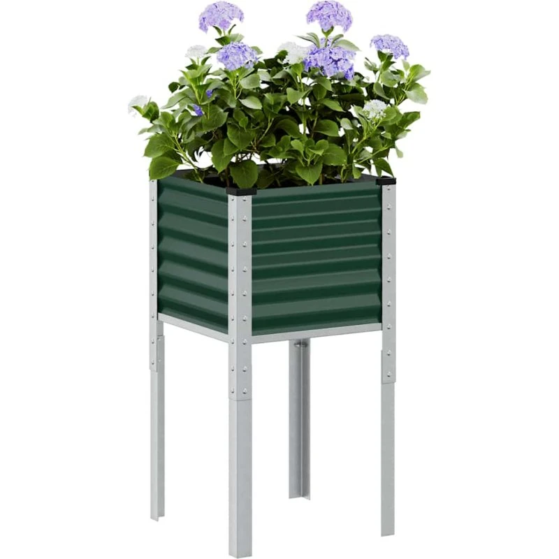 Plantekasse i grøn stål 45x45x88 cm