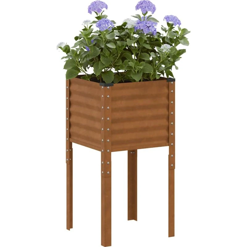 Haveplantekasse i vejrbestandigt stål 45x45x88 cm