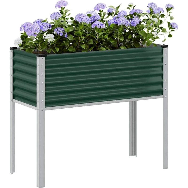 Haveplantekasse i stål 100x45x90 cm - grøn