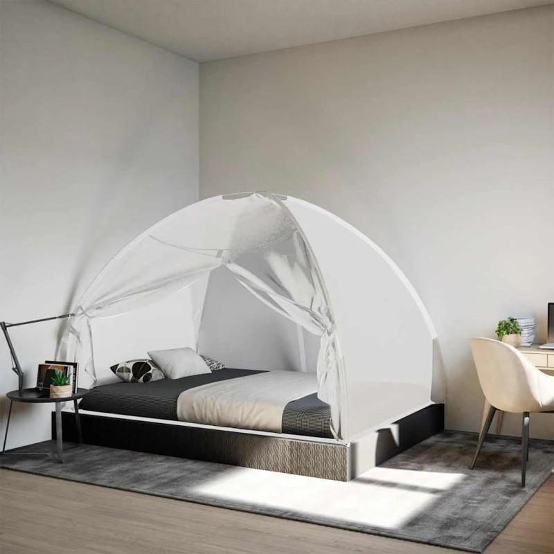 Myggenet kuppel med døre 200x150x140 cm - hvid