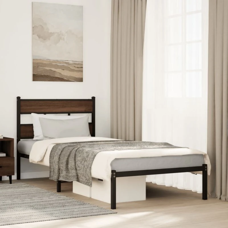 Sengeramme m. sengegavl 100x190 cm – brun eg