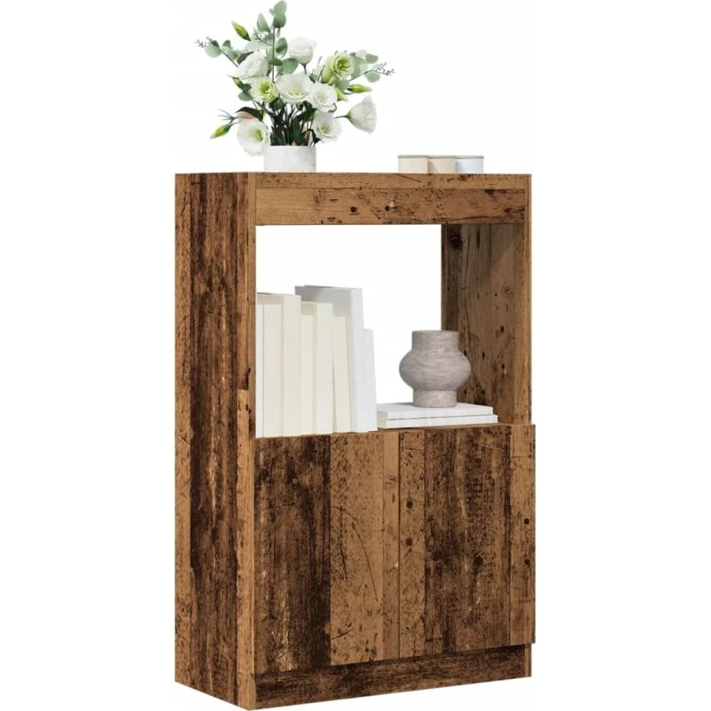 Skab/reol i konstrueret træ 63x33x100 cm – antikt look