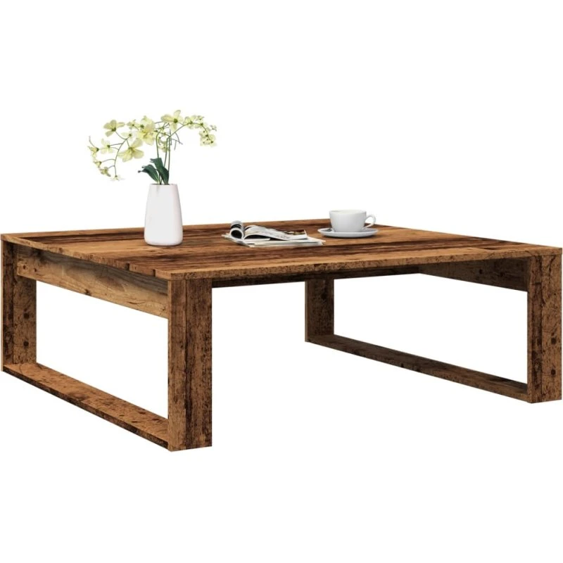 Sofabord 100x100 cm konstrueret træ – Antik eg