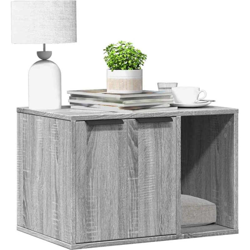 Toiletskjuler til kattebakke 60x40x40 cm - Grå Sonoma