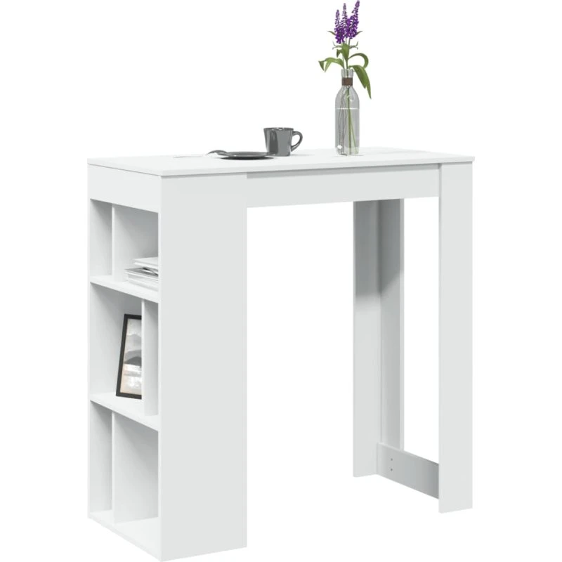 Barbord med opbevaring 102x50x103,5 cm - hvid