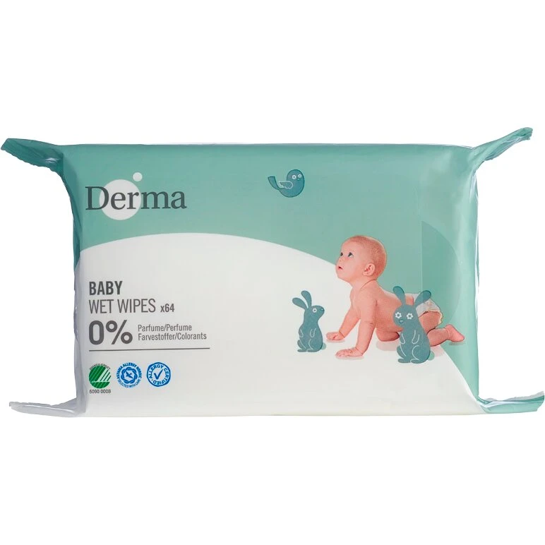 Derma Baby Vådservietter 64 stk