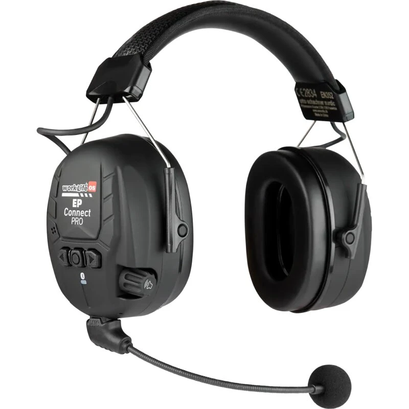Worklife EP ConnectPro høreværn m/ Bluetooth og aftagelig boom-mikrofon