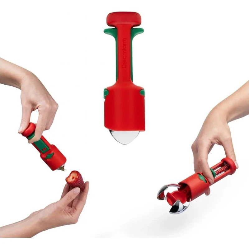 Dreamfarm Hullapit 3-i-1 frugtudstener (rød/grøn)