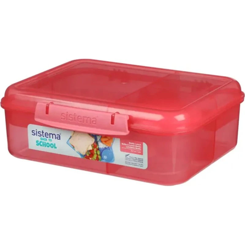 Sistema Bento Lunch 1,65 L Pink med bæger