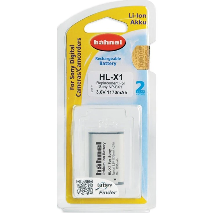 Hähnel HL-X1 (NP-BX1) genopladeligt batteri 1170mAh - 2 stk