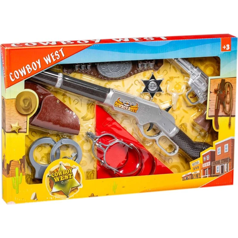 Cowboysæt legetøj 10 dele – 3+ år