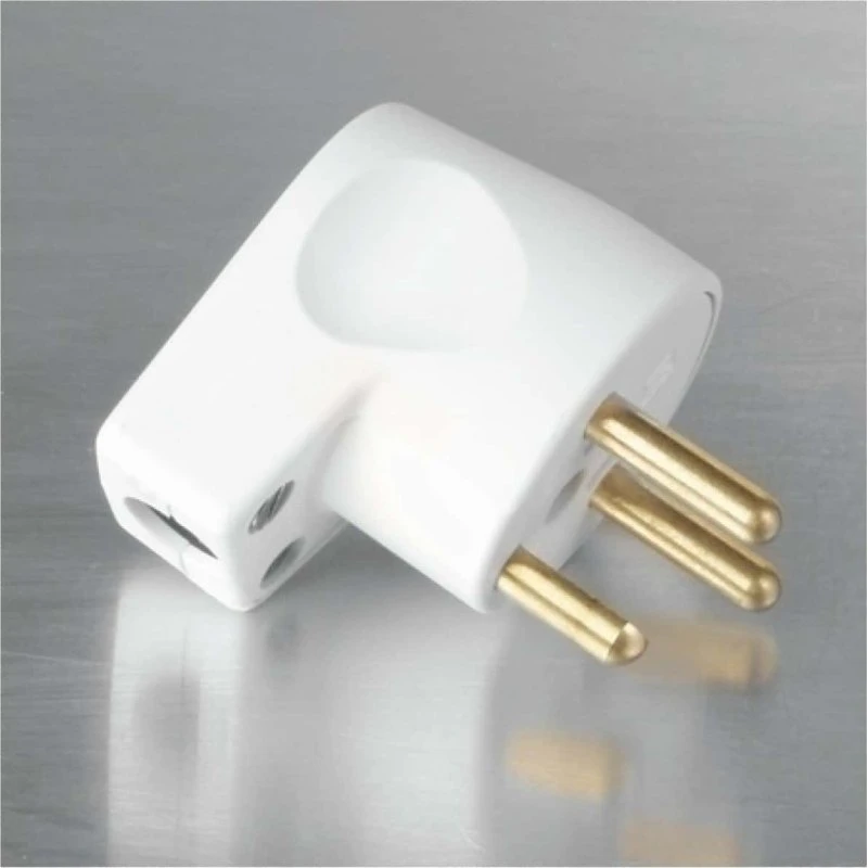 NQ Power Vinklet Stik med Jord (D) – Hvid