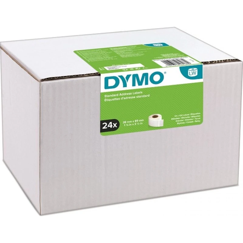 DYMO LabelWriter adresselabels 89x28 mm – 24 ruller x130