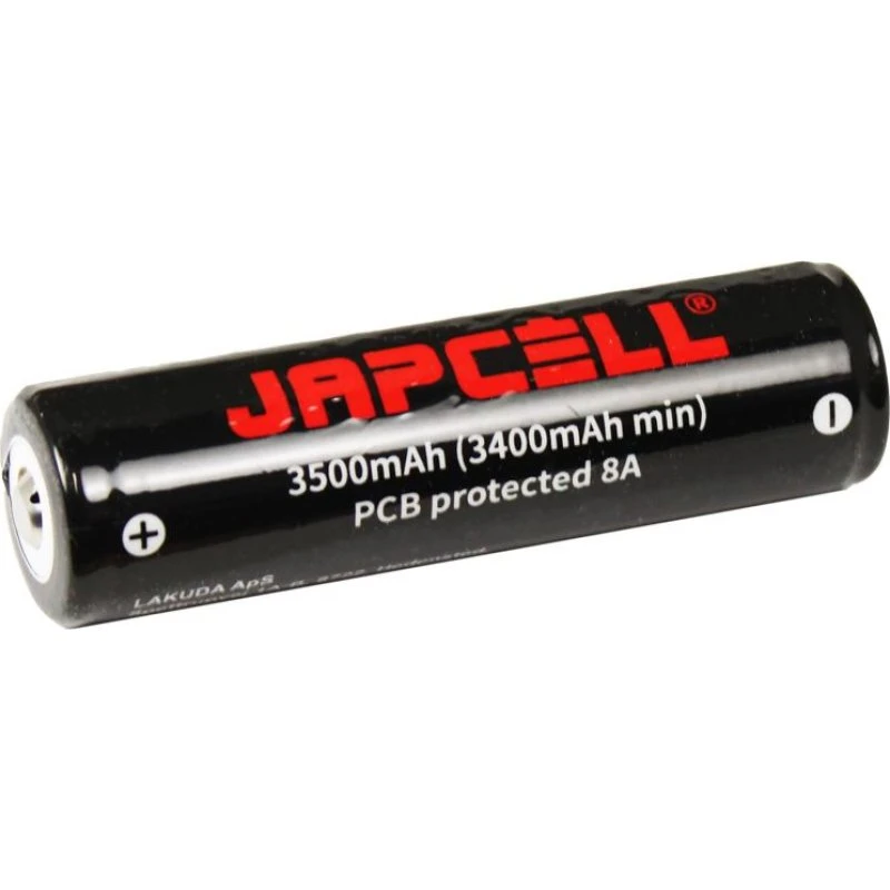 JAPCELL 18650 3500 mAh Button Top genopladeligt batteri