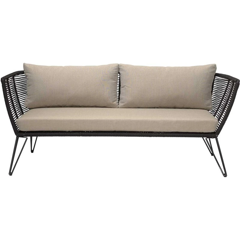 Bloomingville Mundo havesofa - sort metal og reb
