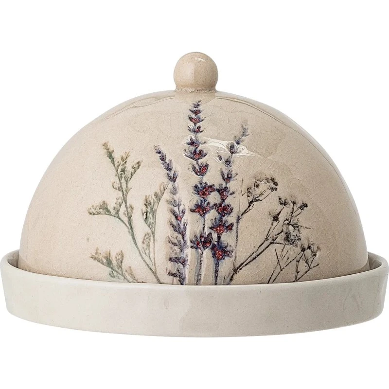 Bloomingville Bea smørskål i natur stentøj (D15xH10 cm)