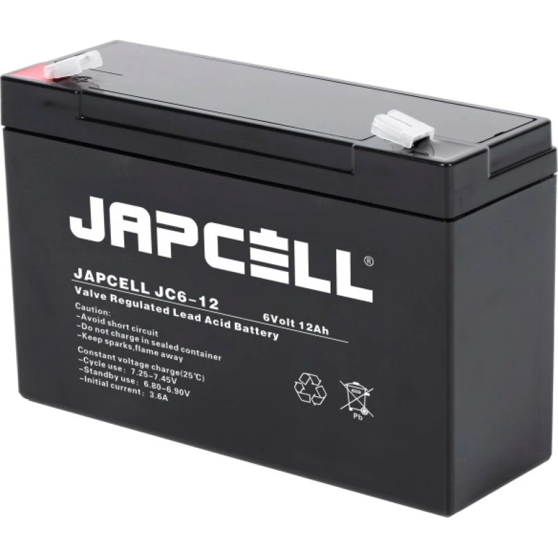 JAPCELL JC6-12 AGM 6V 12Ah batteri