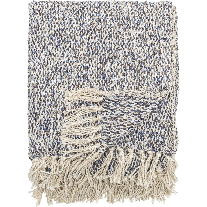 Ocean Plaid 160x130 cm – blå melange, franseside