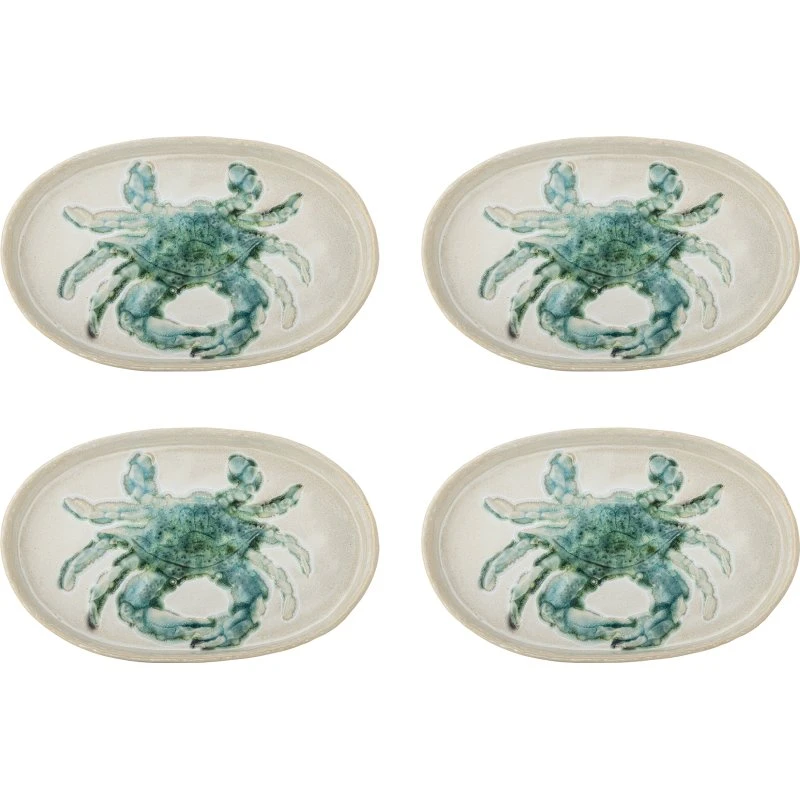 Hadden tallerken sæt 4 - grøn stentøj