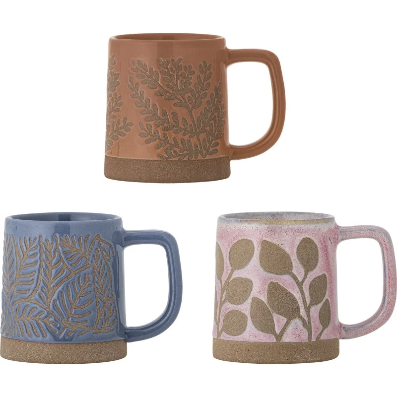 Kayce stentøjskrus sæt 3 stk – blå med hank