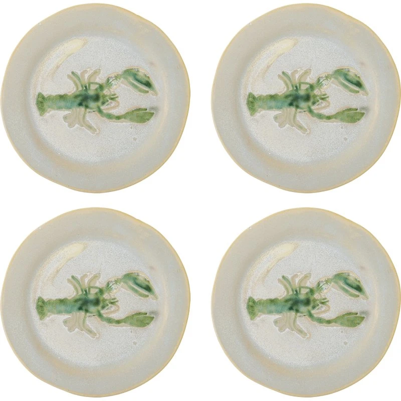 Hadden tallerken - grøn stentøj 27 cm (sæt af 4)