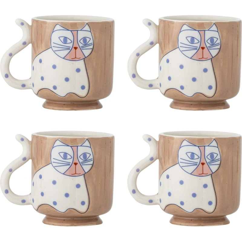 Bloomingville Missy krus - 4 stk. brun stentøj